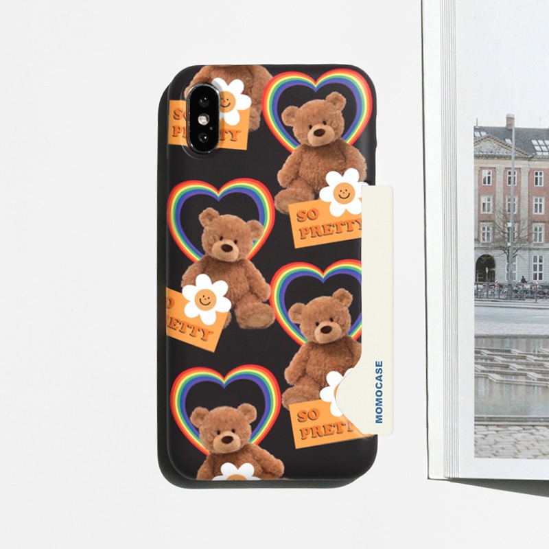Momo Case – 380 PRETTY BEAR (BLACK) CARD STORAGE CASE♡韓國文創