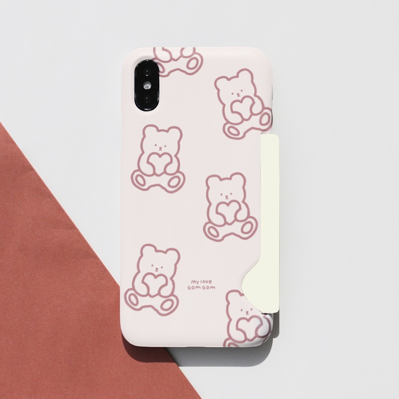 Momo Case – 339 CROQUIS BEAR (PINK) CARD STORAGE CASE♡韓國文創