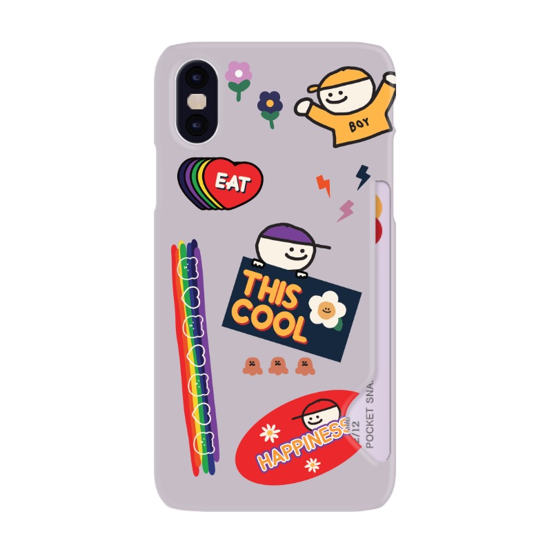 Momo Case – 261 HAPPINESS (PURPLE GRAY) CARD STORAGE CASE♡韓國文創