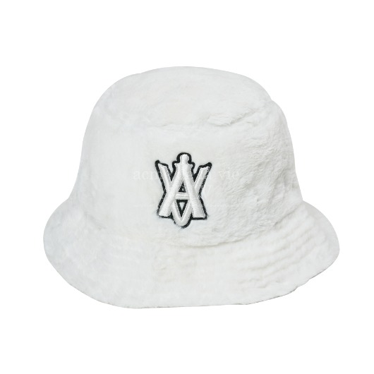 ADLV-[아크메드라비] A LOGO EMBLEM ECHO FUR BUCKET HAT WHITE(9월22일 입고예정)