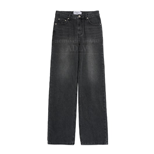 ADLV-[아크메드라비] WIDE FIT BASIC BRUSH DENIM PANTS BLACK
