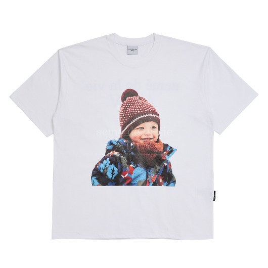 ADLV-[해외전용 상품] BABY FACE NATURE PATTERN JACKET BOY SHORT SLEEVE T-SHIRT WHITE
