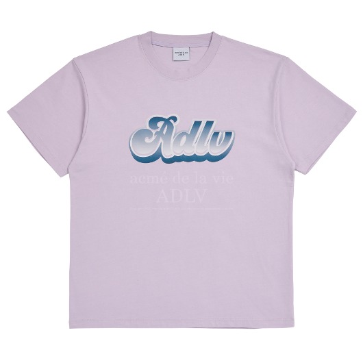 ADLV-[해외전용 상품] GRADATION CARTOON LOGO SHORT SLEEVE T-SHIRT LIGHT PURPLE