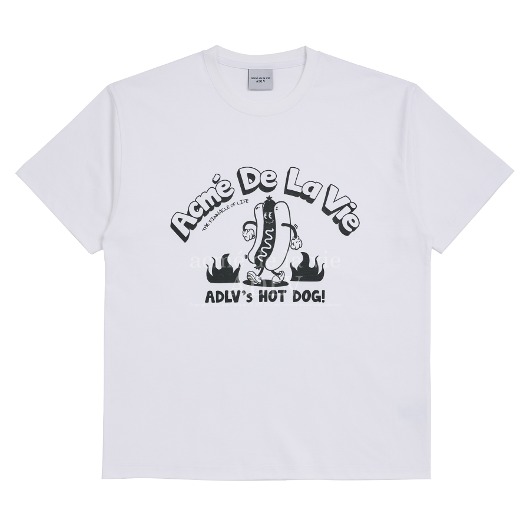 ADLV-[해외전용 상품] FIRE HOT DOG ARTWORK SHORT SLEEVE T-SHIRT WHITE
