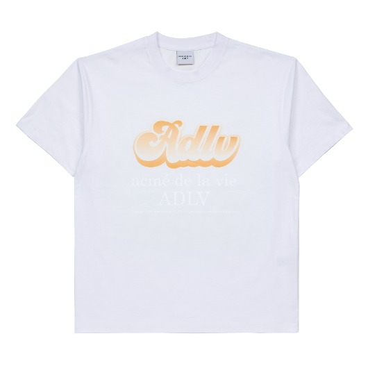 ADLV-[해외전용 상품] GRADATION CARTOON LOGO SHORT SLEEVE T-SHIRT WHITE