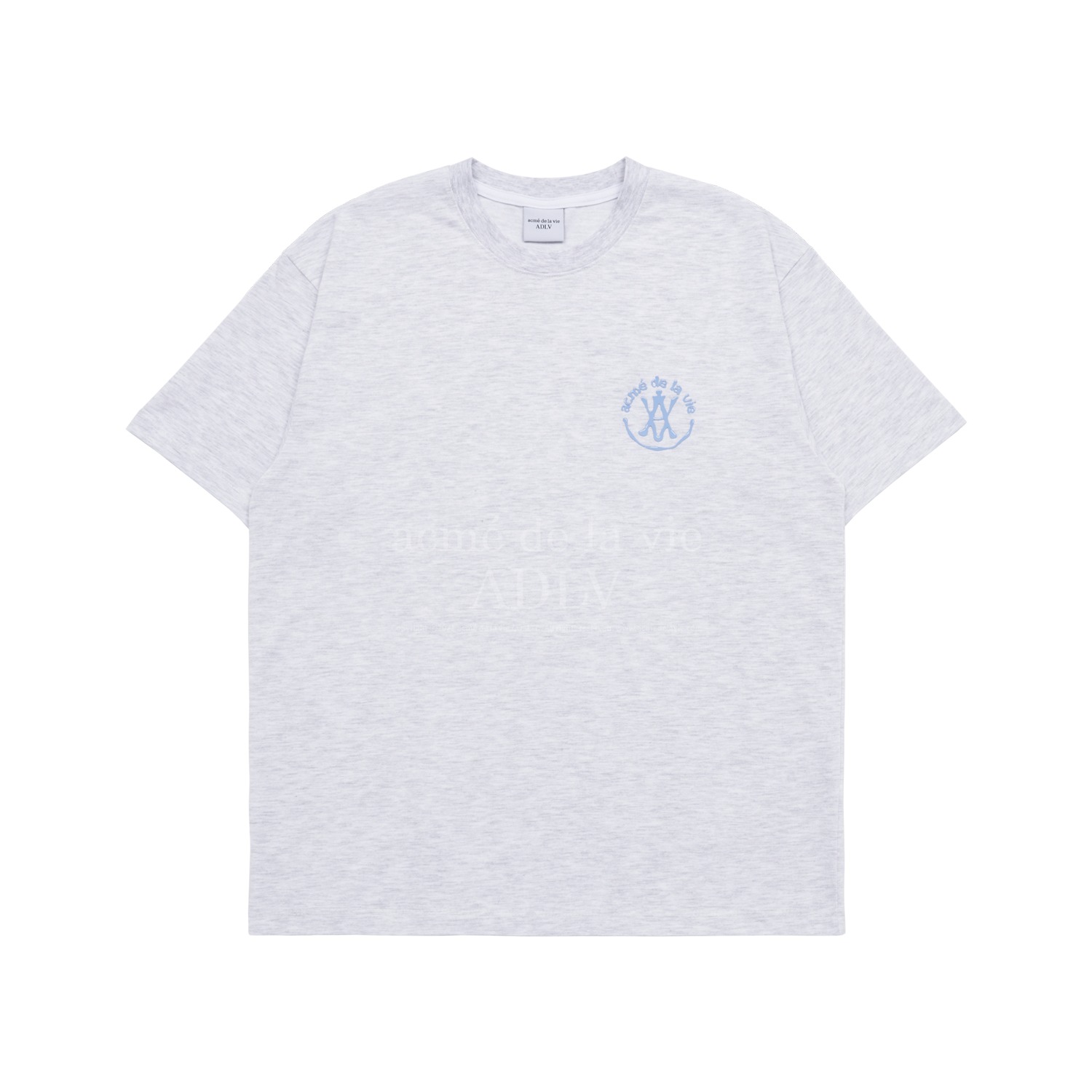ADLV-[아크메드라비] WATER DROP A LOGO EMBLEM SHORT SLEEVE T-SHIRT MELANGE
