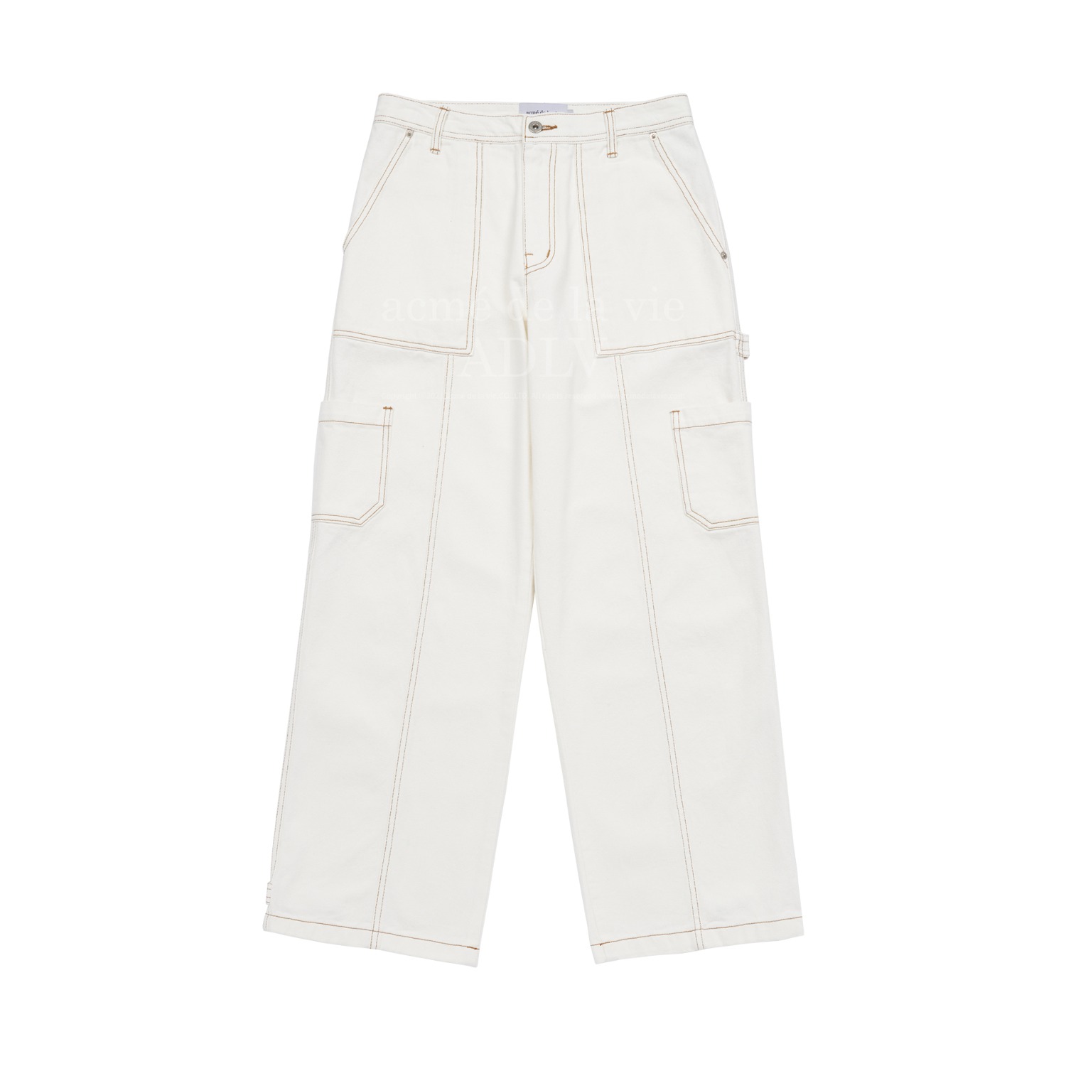ADLV-[아크메드라비] FRONT CUTTING STITCH CARGO PANTS WHITE