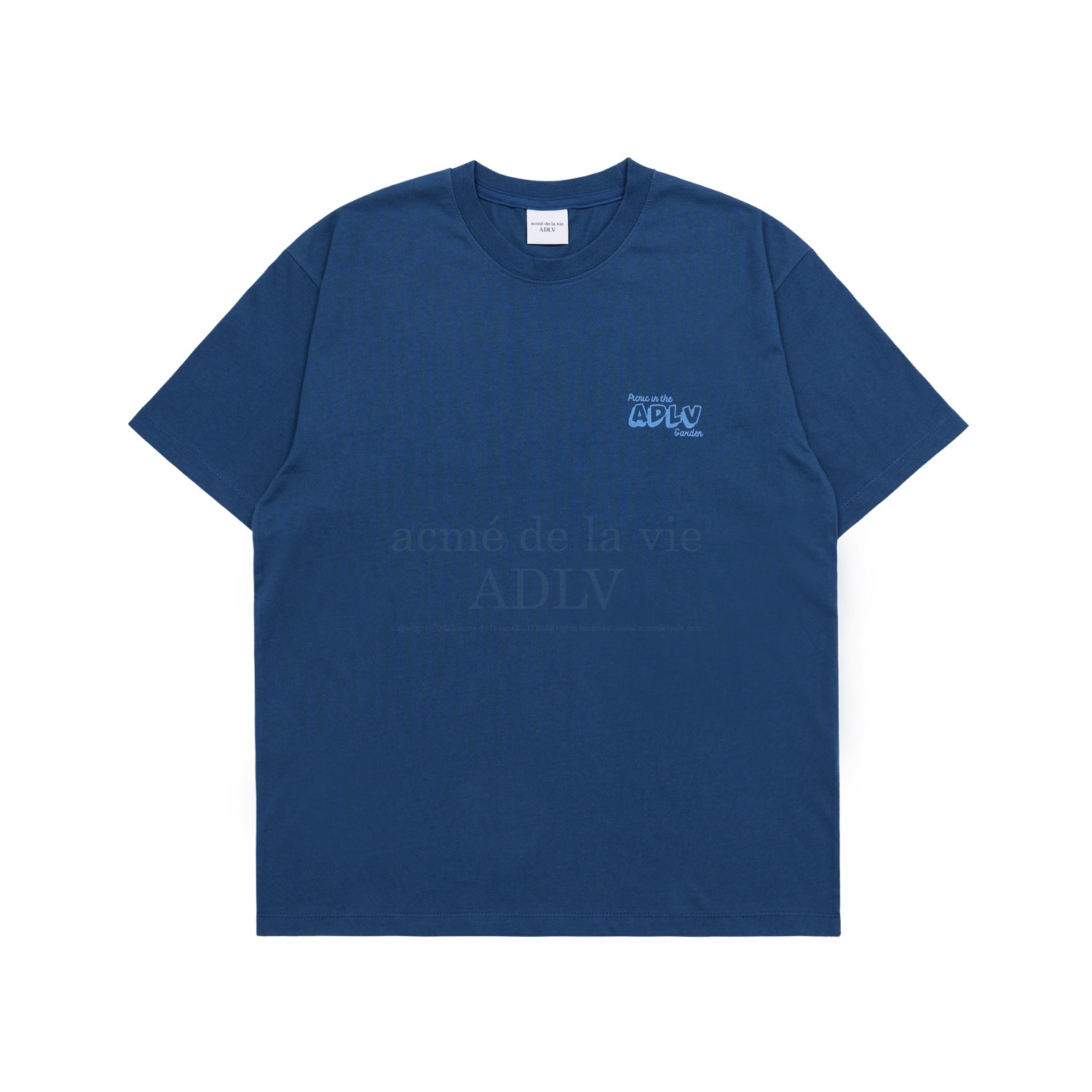 ADLV-[아크메드라비] PICNIC IN THE GARDEN SHORT SLEEVE T-SHIRT BLUE GREEN