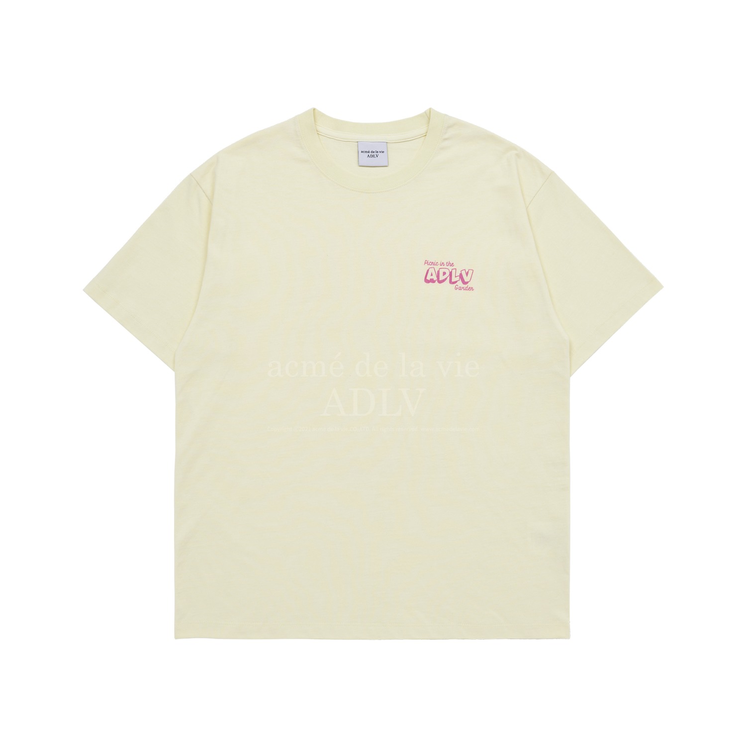 ADLV-[아크메드라비] PICNIC IN THE GARDEN SHORT SLEEVE T-SHIRT LIGHT YELLOW