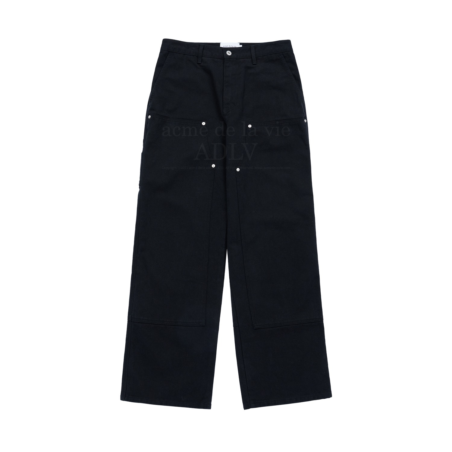 ADLV-[아크메드라비] GARMENT WASHING CARPENTER COTTON PANTS BLACK