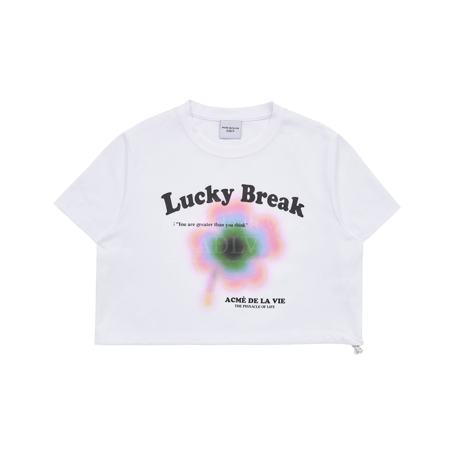 ADLV-[아크메드라비] LUCKY BREAK CROP SHORT SLEEVE T-SHIRT WHITE(11월12일 입고예정)