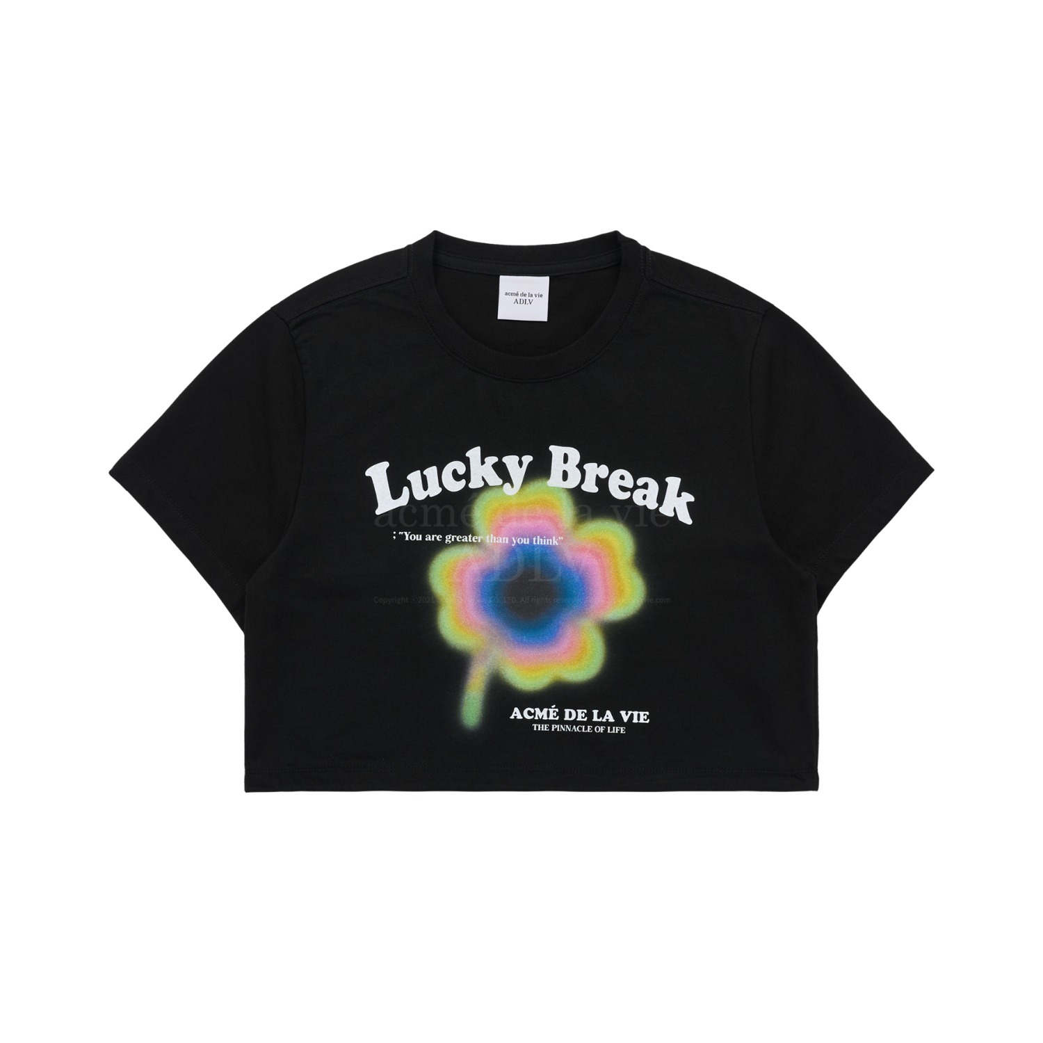 ADLV-[아크메드라비] LUCKY BREAK CROP SHORT SLEEVE T-SHIRT BLACK(11월12일 입고예정)
