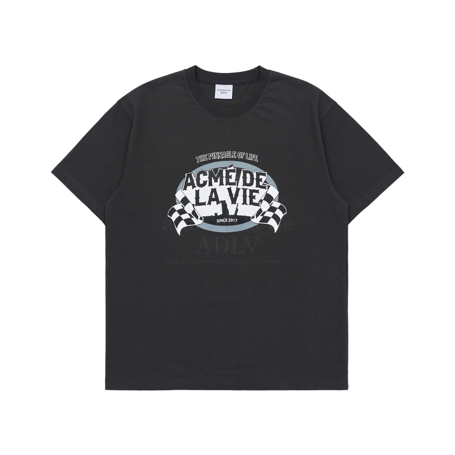 ADLV-[아크메드라비] RACING FLAG SHORT SLEEVE T-SHIRT CHARCOAL