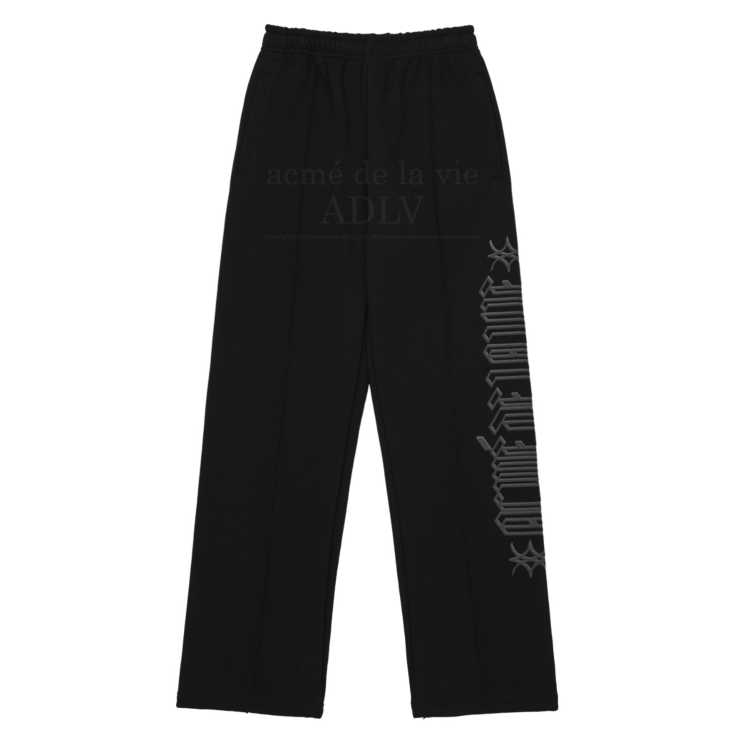 ADLV-[아크메드라비] SIDE EMBOSSING PRINTING TRAINING PANTS BLACK