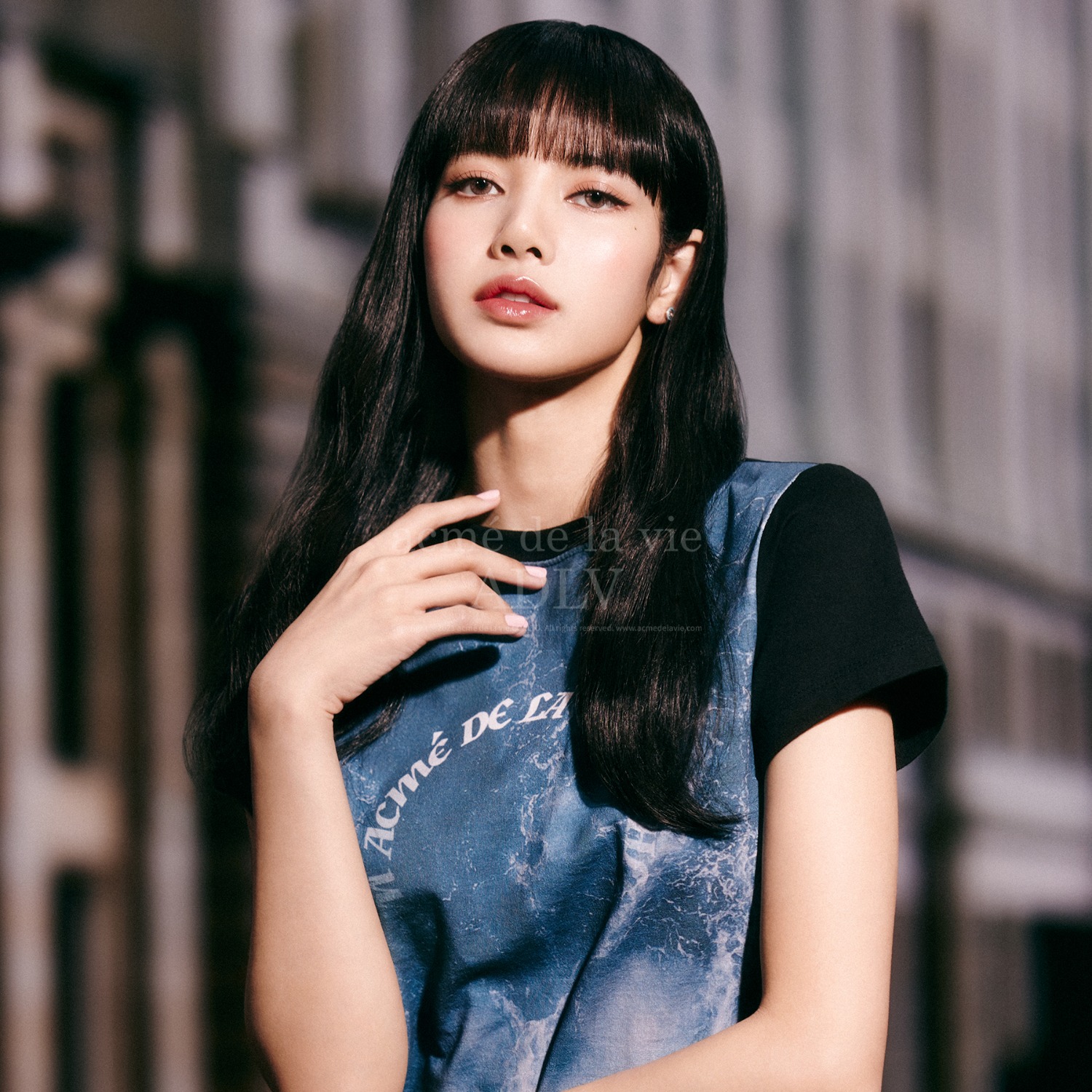 ADLV-[아크메드라비] OCEAN ARTWORK CROP SHORT SLEEVE T-SHIRT BLACK