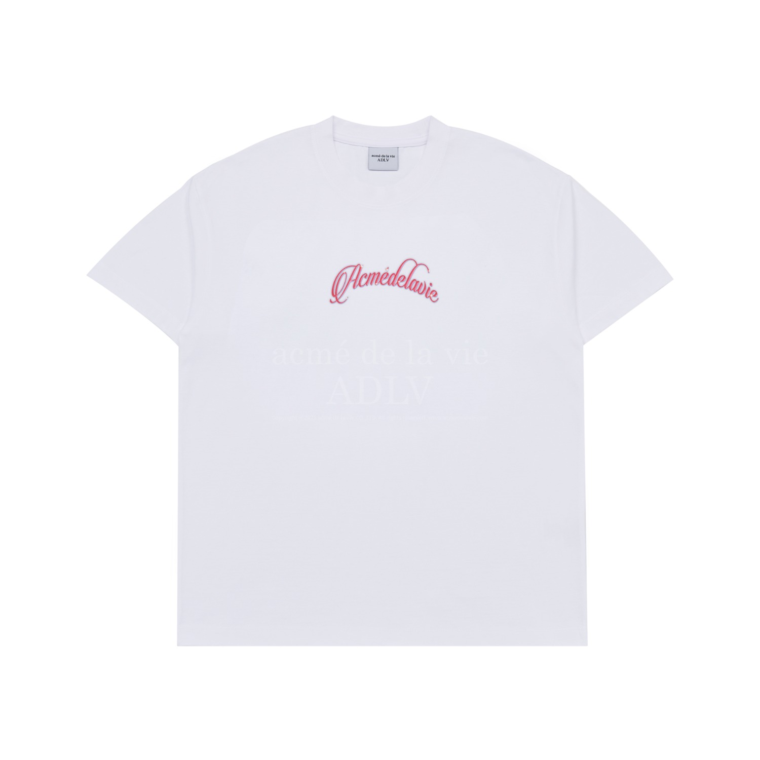 ADLV-[아크메드라비] TWINKLE SCRIPT LOGO BASIC SHORT SLEEVE T-SHIRT WHITE