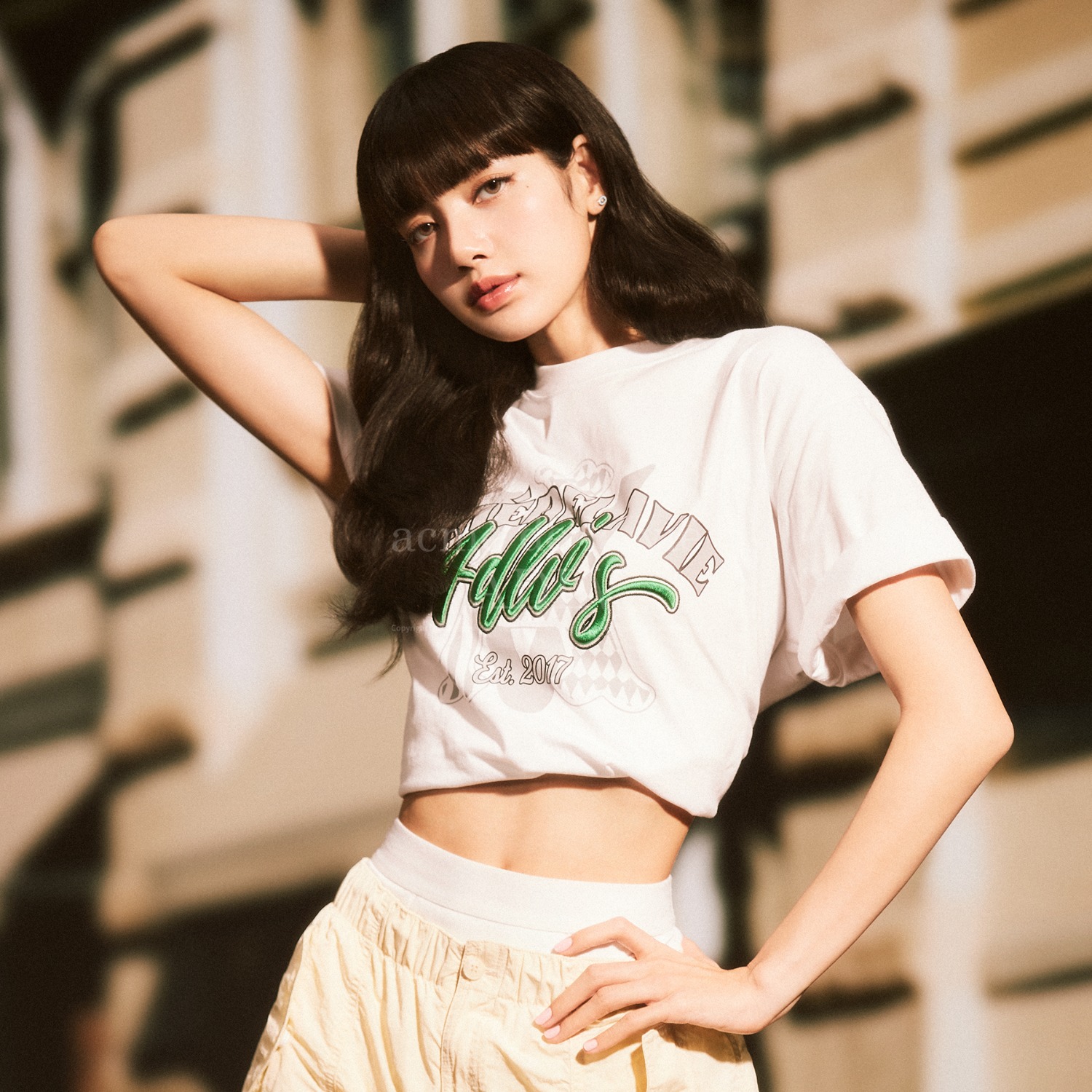 ADLV-[아크메드라비] A LOGO MONOGRAM EMBOSSING EMBROIDERY SHORT SLEEVE T-SHIRT WHITE