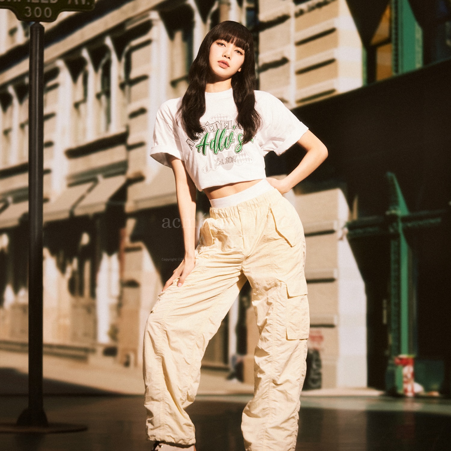 ADLV-[아크메드라비] PLATED NYLON CARGO WIDE PANTS YELLOW(1월26일 입고예정)