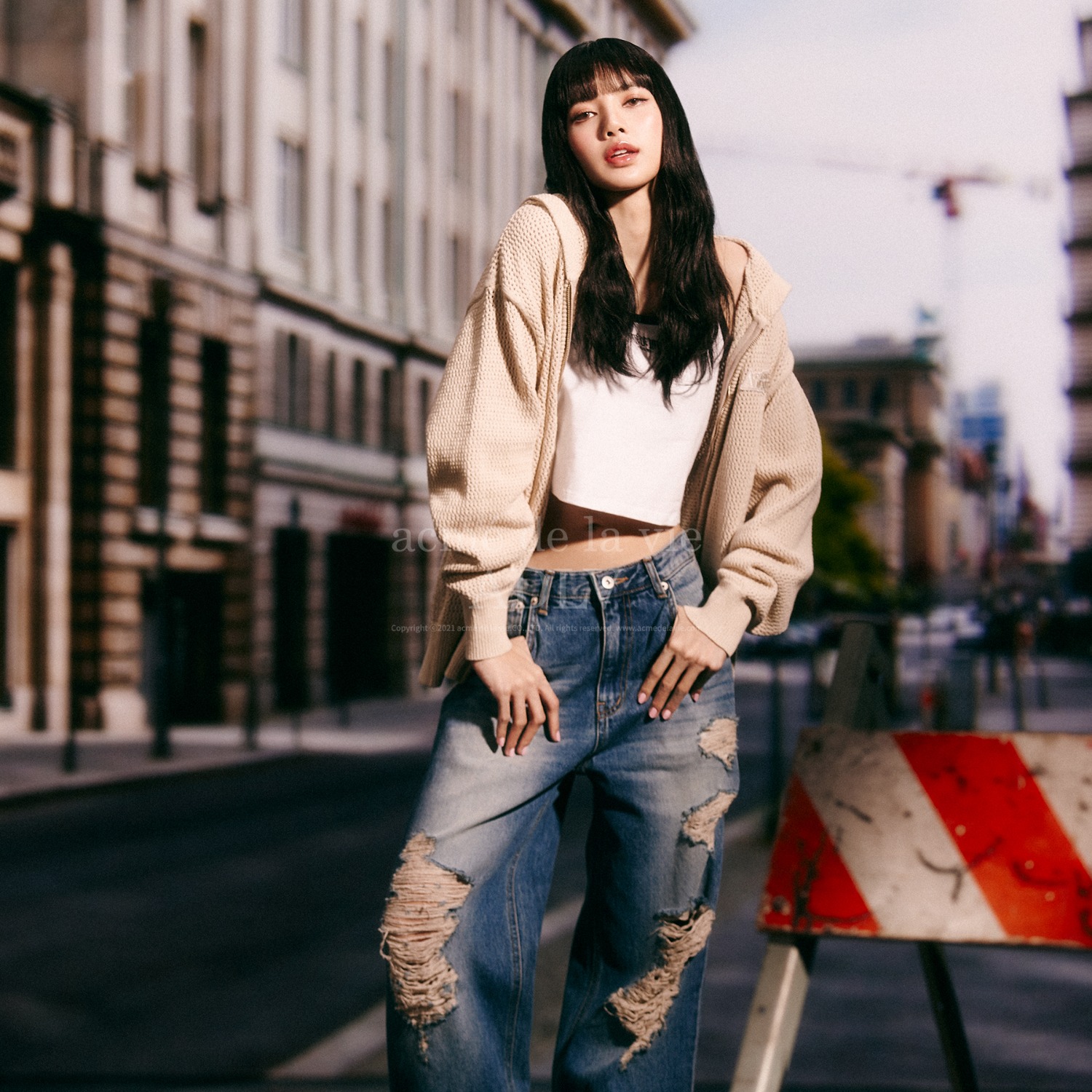 ADLV-[아크메드라비] DAMAGE WASHING WIDE DENIM PANTS BLUE(1월30일 입고예정)