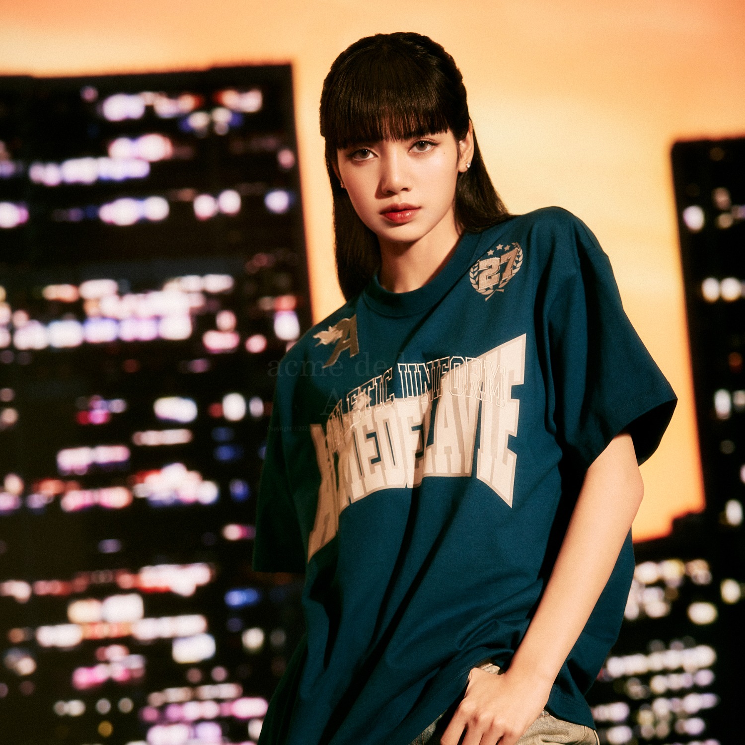 ADLV-[아크메드라비] SPORTY UNIFORM SHORT SLEEVE T-SHIRT BLUE GREEN