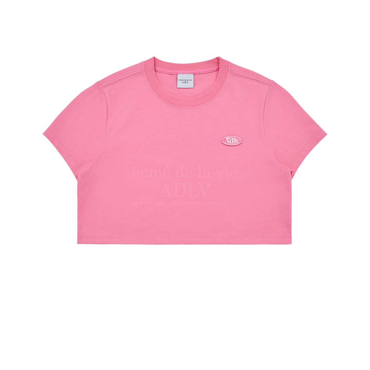 ADLV-[아크메드라비] ADLV CIRCLE WAPPEN CROP SHORT SLEEVE T-SHIRT PINK