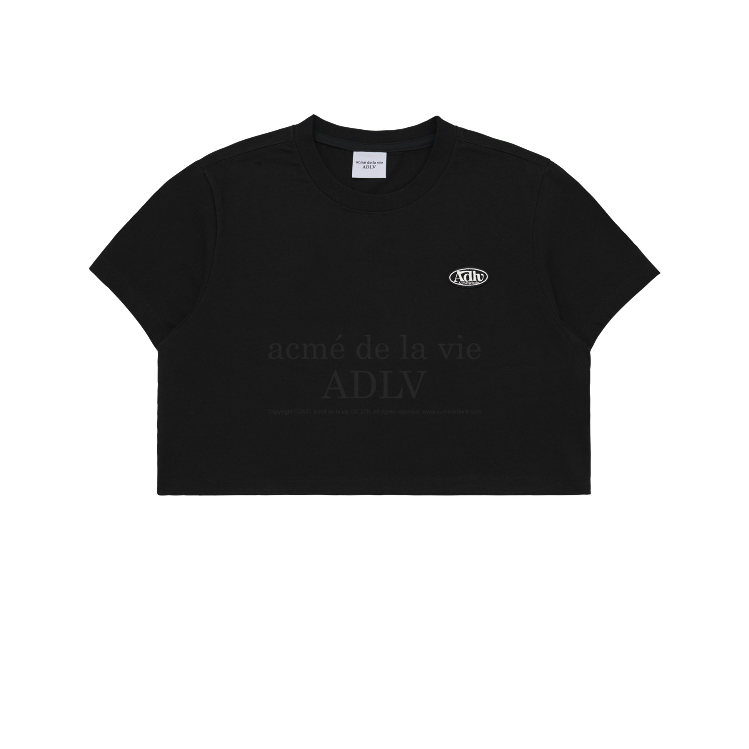 ADLV-[아크메드라비] ADLV CIRCLE WAPPEN CROP SHORT SLEEVE T-SHIRT BLACK