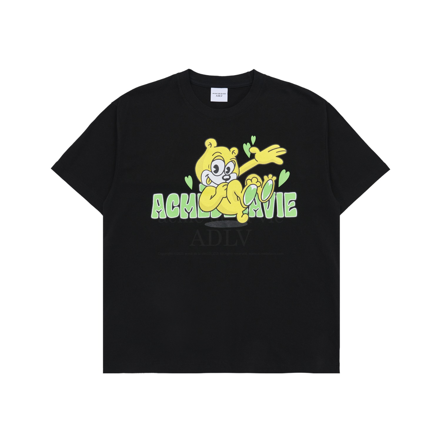 ADLV-[아크메드라비] RETRO HEART BEAR SHORT SLEEVE T-SHIRT BLACK