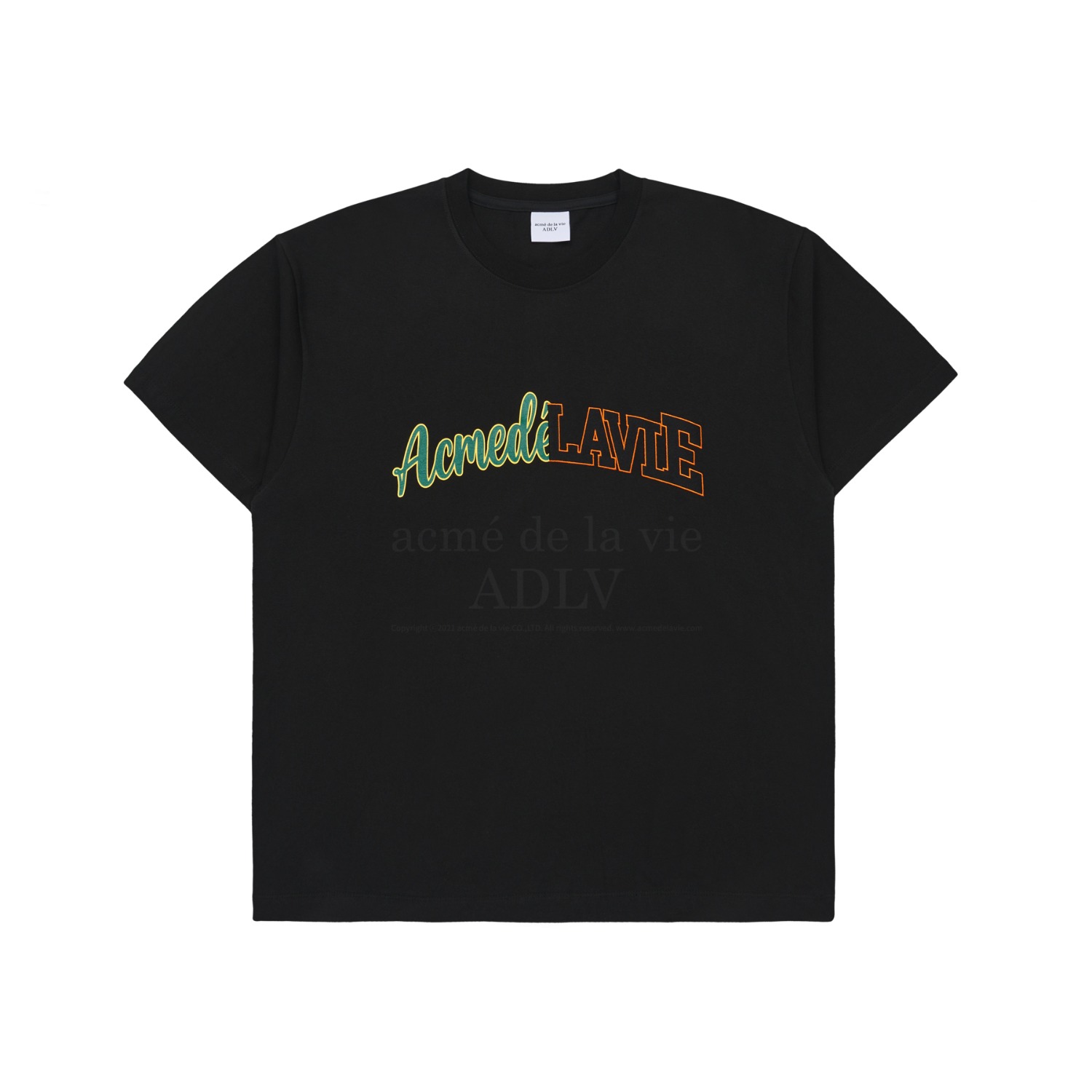 ADLV-[아크메드라비] SPLIT LOGO SHORT SLEEVE T-SHIRT BLACK