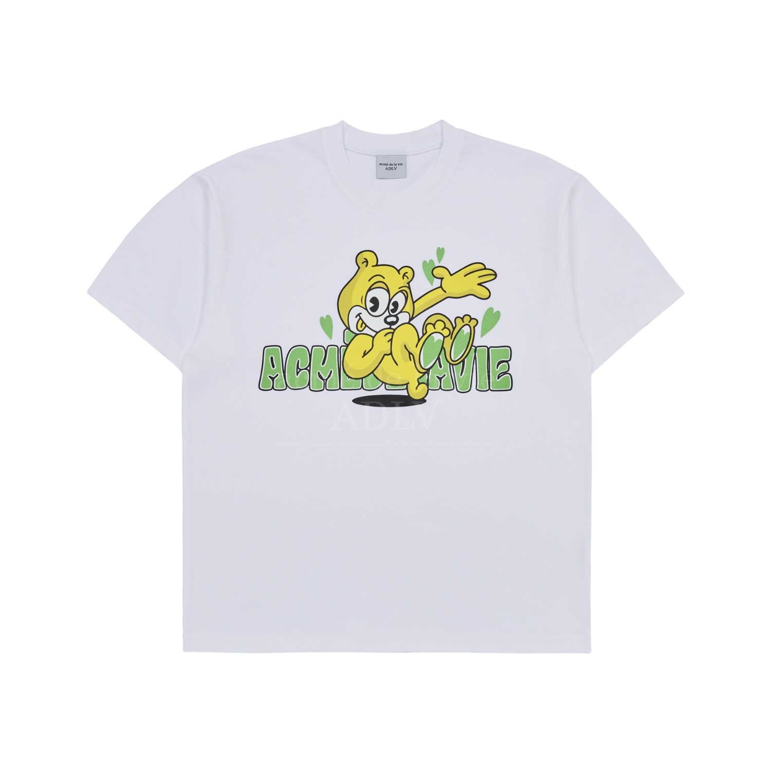 ADLV-[아크메드라비] RETRO HEART BEAR SHORT SLEEVE T-SHIRT WHITE