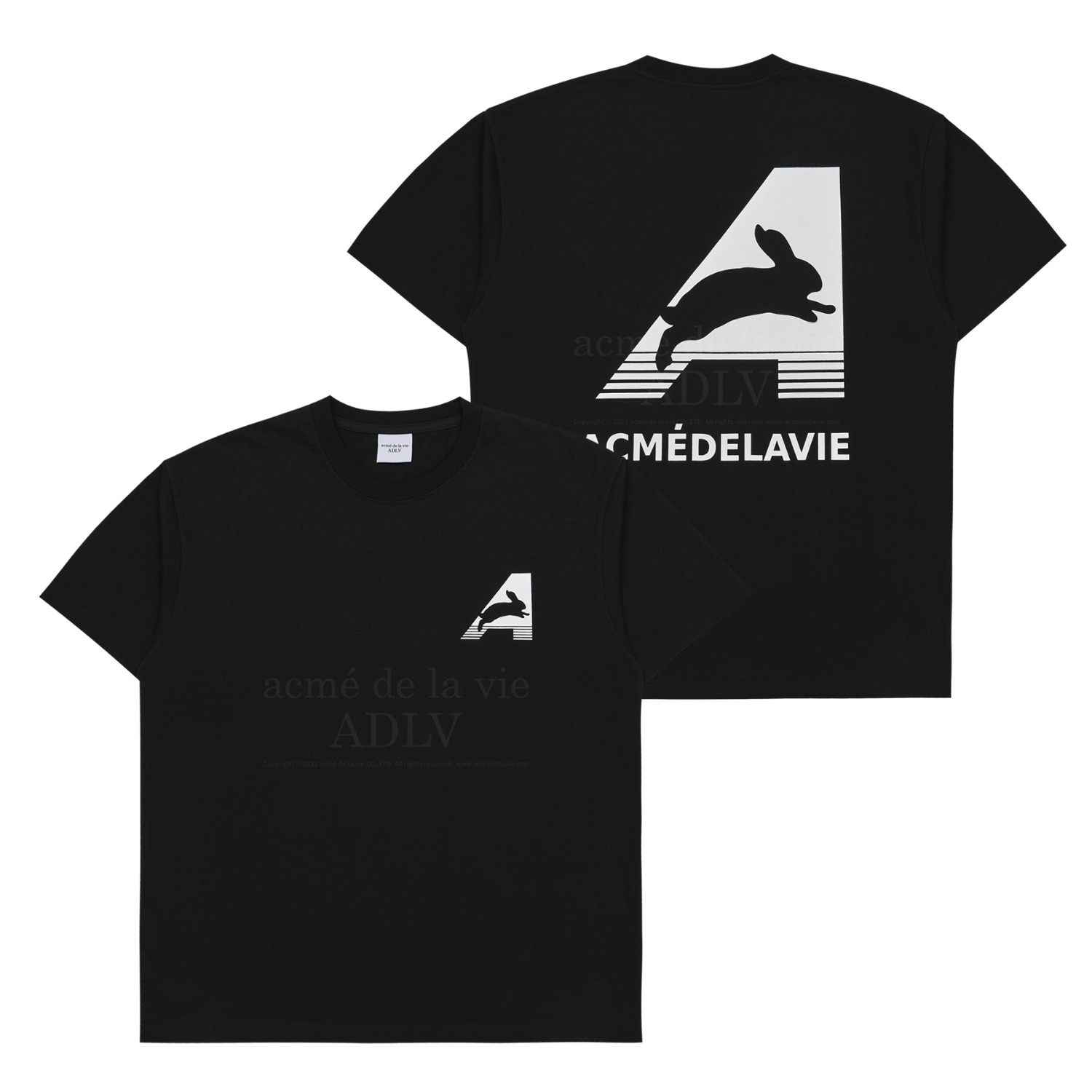 ADLV-[아크메드라비] BIG A LOGO RABBIT SHORT SLEEVE T-SHIRT BLACK