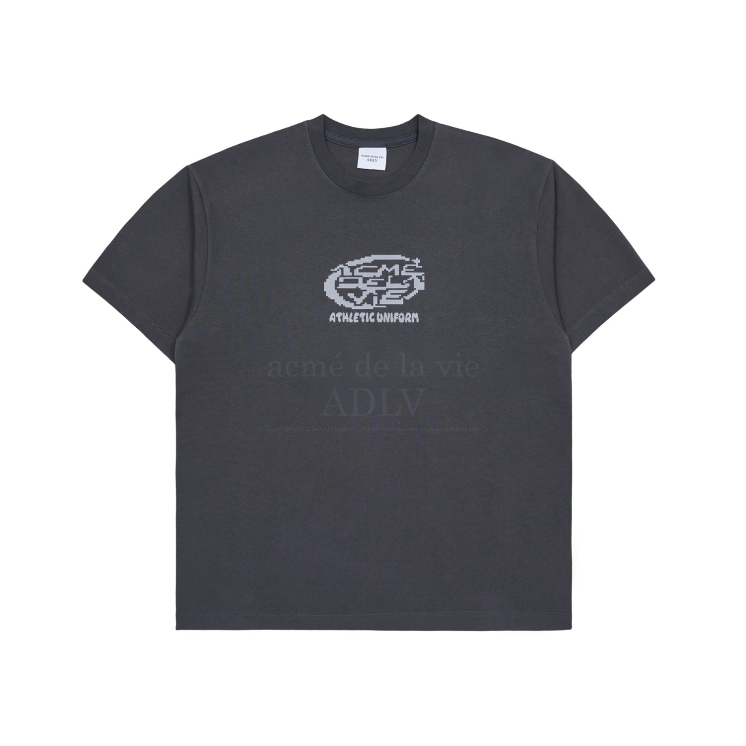 ADLV-[아크메드라비] CIRCLE PIXEL LOGO SHORT SLEEVE T-SHIRT CHARCOAL