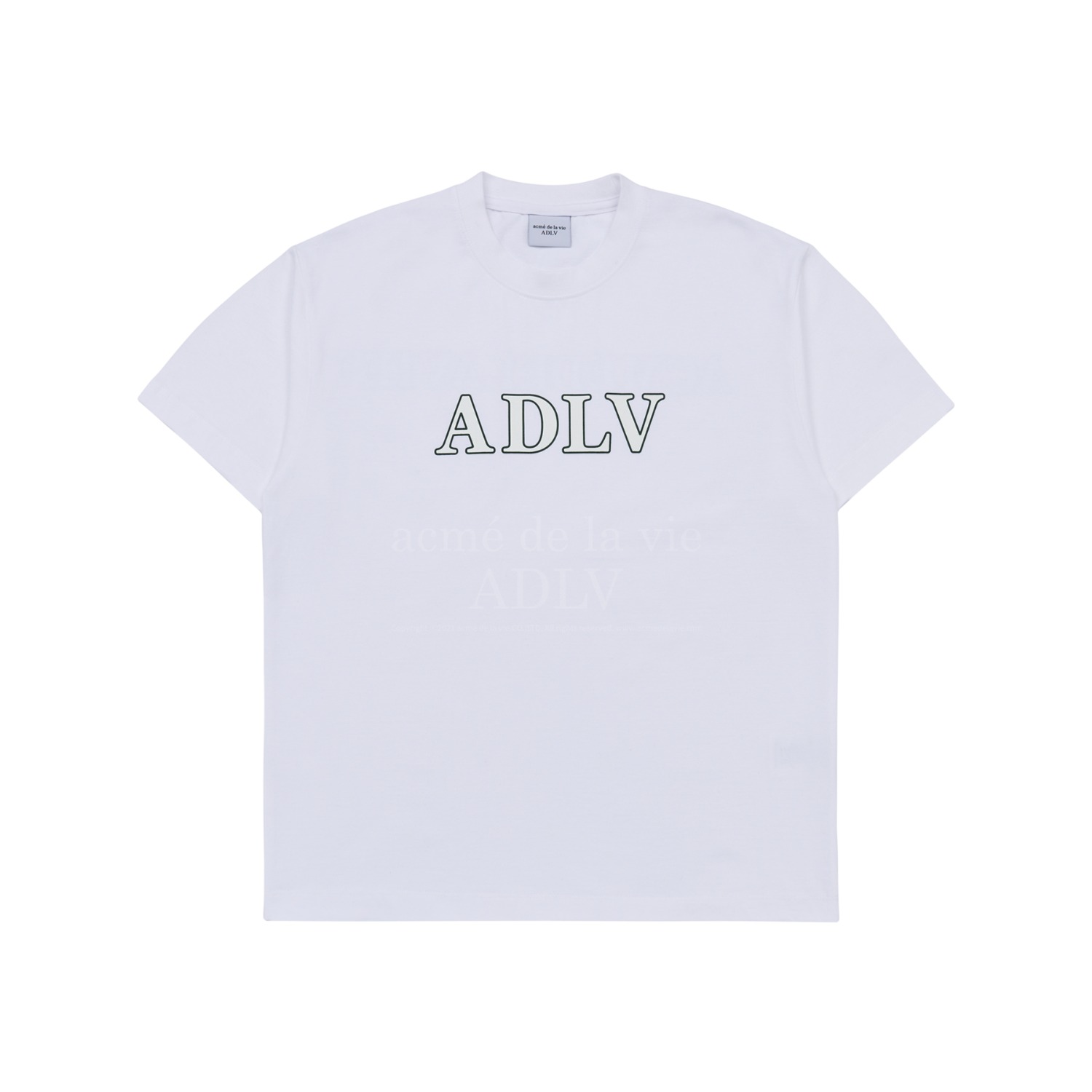 ADLV-[아크메드라비] OUTLINE PRINTING LOGO SHORT SLEEVE T-SHIRT WHITE(2월9일 입고예정)