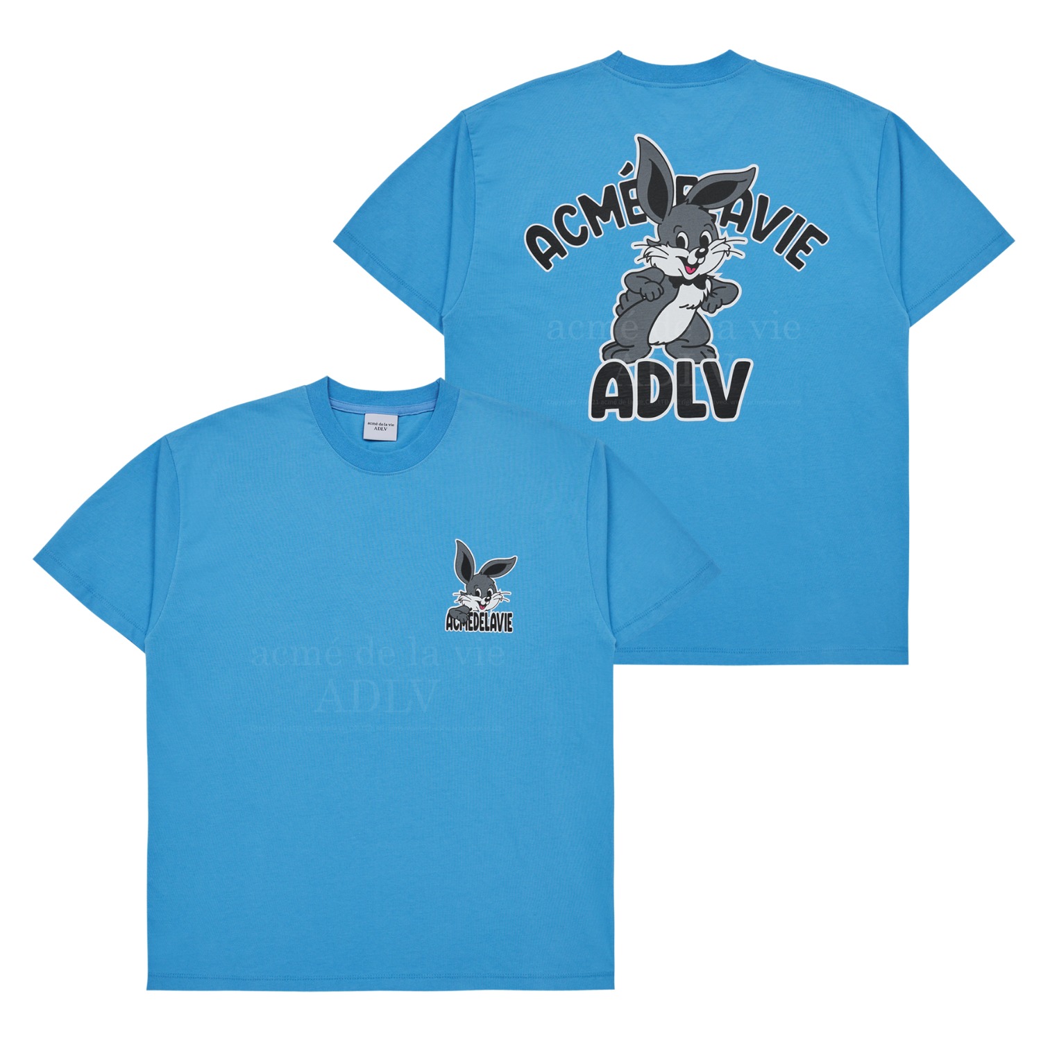 ADLV-[아크메드라비] CARTOON RABBIT SHORT SLEEVE T-SHIRT BLUE