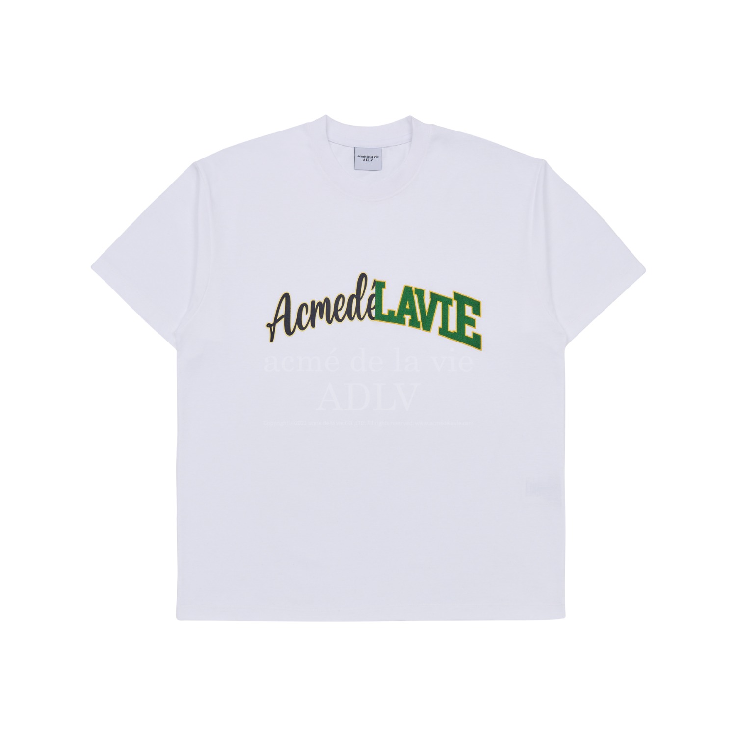 ADLV-[아크메드라비] SPLIT LOGO SHORT SLEEVE T-SHIRT WHITE
