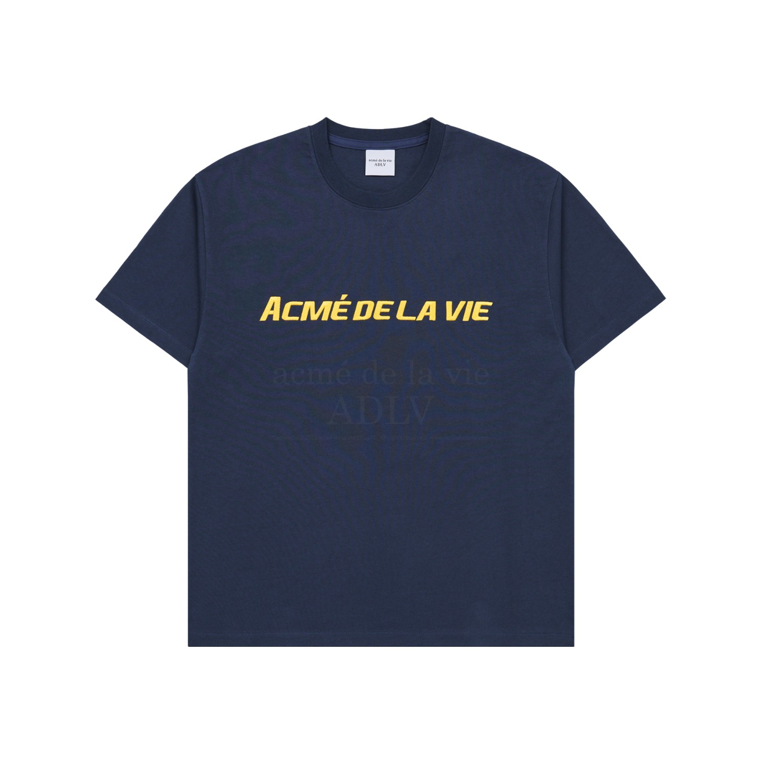 ADLV-[아크메드라비] SPORTY LOGO EMBROIDERY SHORT SLEEVE T-SHIRT NAVY