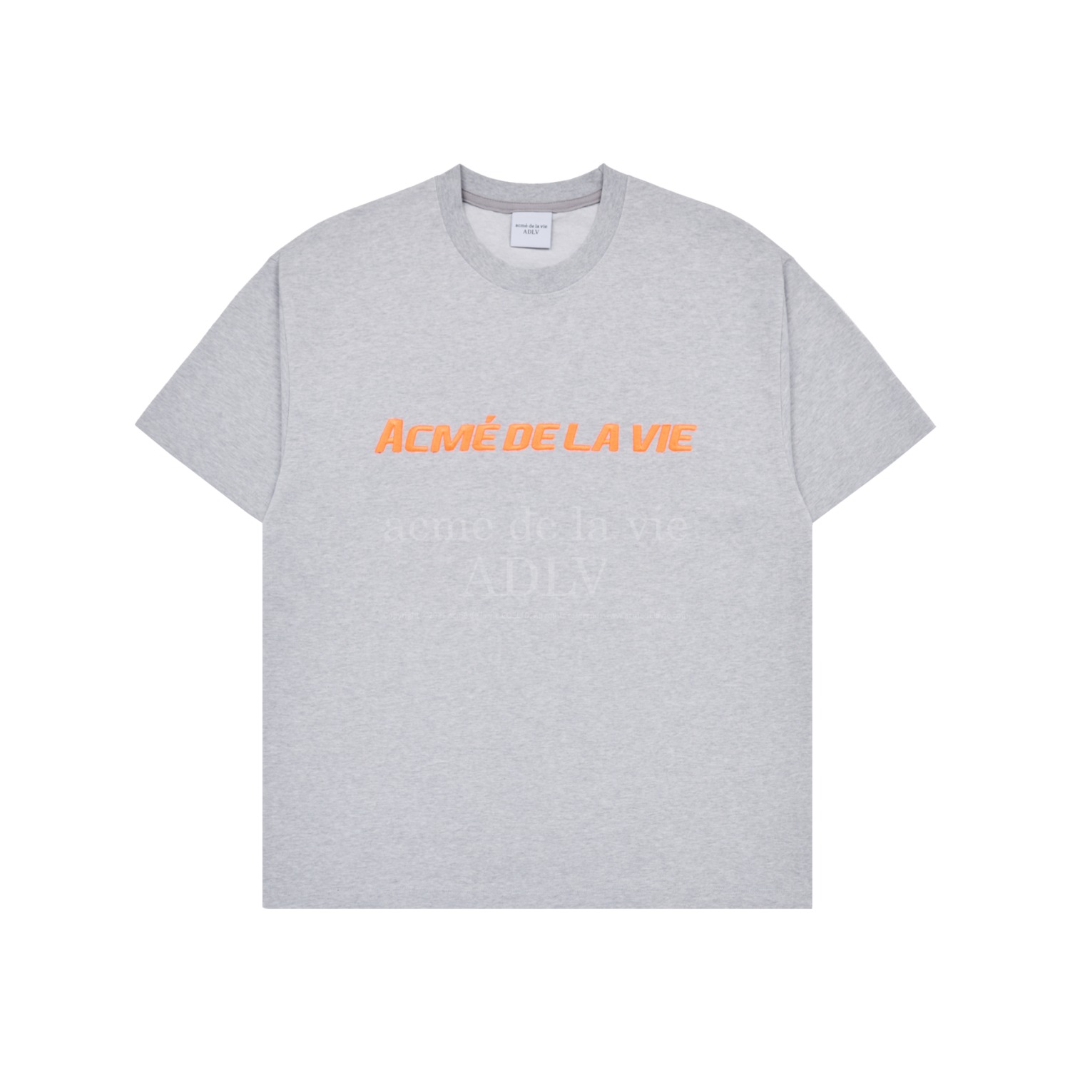 ADLV-[아크메드라비] SPORTY LOGO EMBROIDERY SHORT SLEEVE T-SHIRT GREY