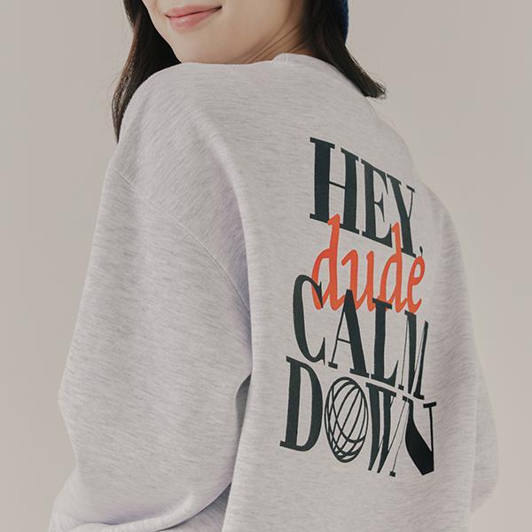 韓國Romantic Crown - LETTERING LONG SLEEVE_LIGHT GREY