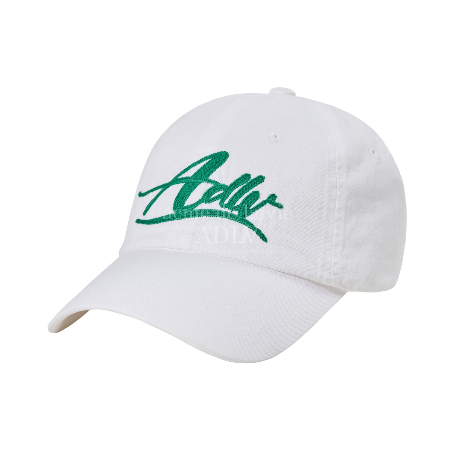 ADLV-[아크메드라비] SCRIPT LOGO CHAIN EMBROIDERY WASHING BALL CAP WHITE