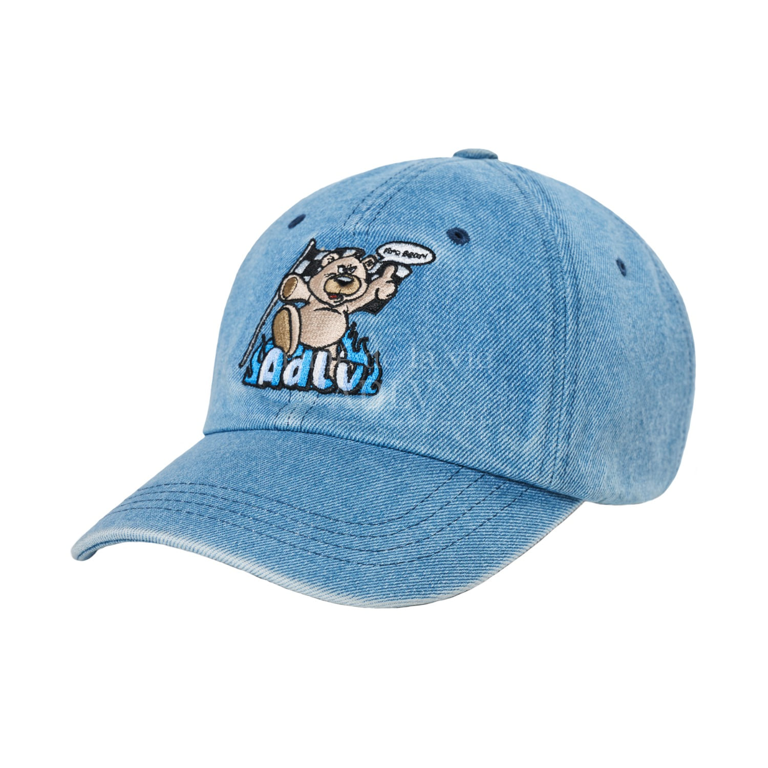 ADLV-[아크메드라비] FIRE BEAR WASHING BALL CAP BLUE(3월10일 입고예정)