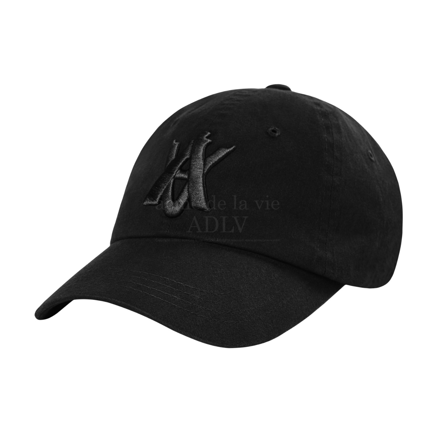 ADLV-[아크메드라비] A LOGO EMBLEM TONE ON TONE BALL CAP BLACK