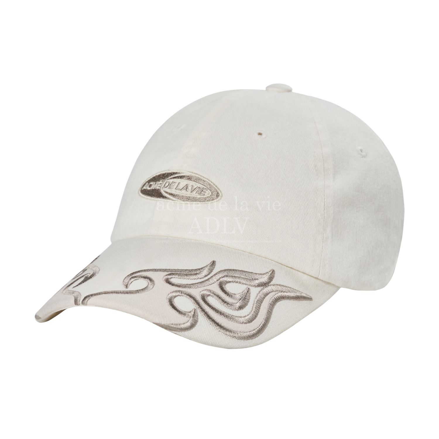 ADLV-[아크메드라비] FLAME APPLIQUE WASHING BALL CAP IVORY(3월10일 입고예정)