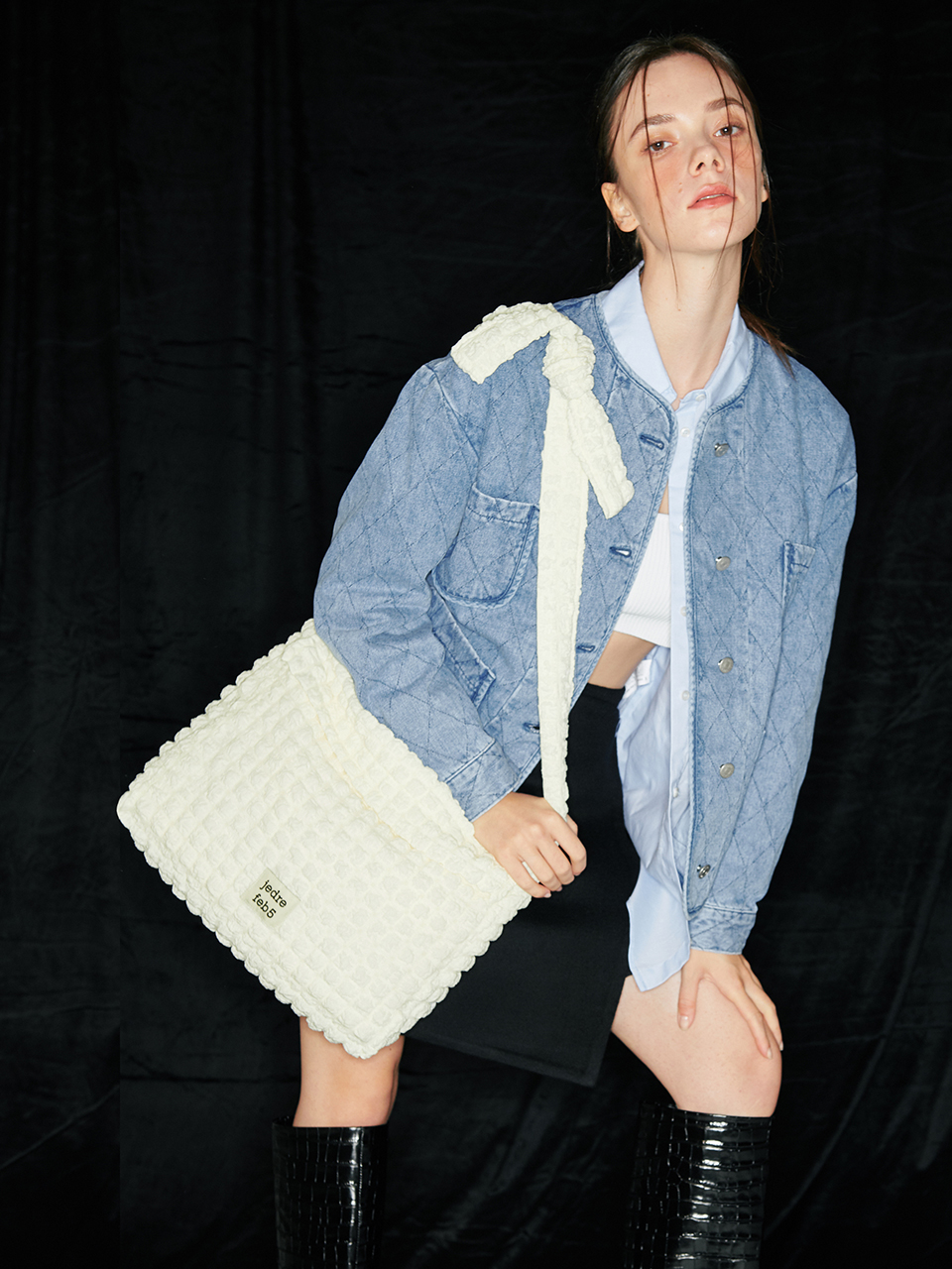 韓國JEDREFEB5 - Croiffle crossbody bag_ivory