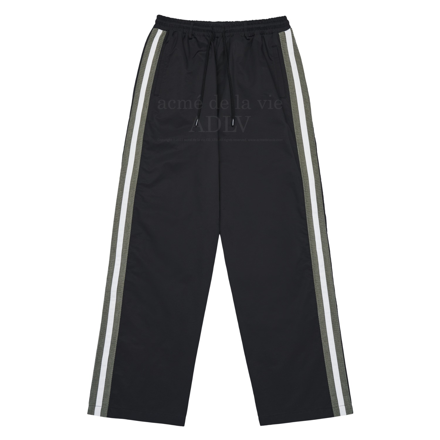 ADLV-[아크메드라비] SPORTY LOGO WIDE TRACK PANTS BLACK