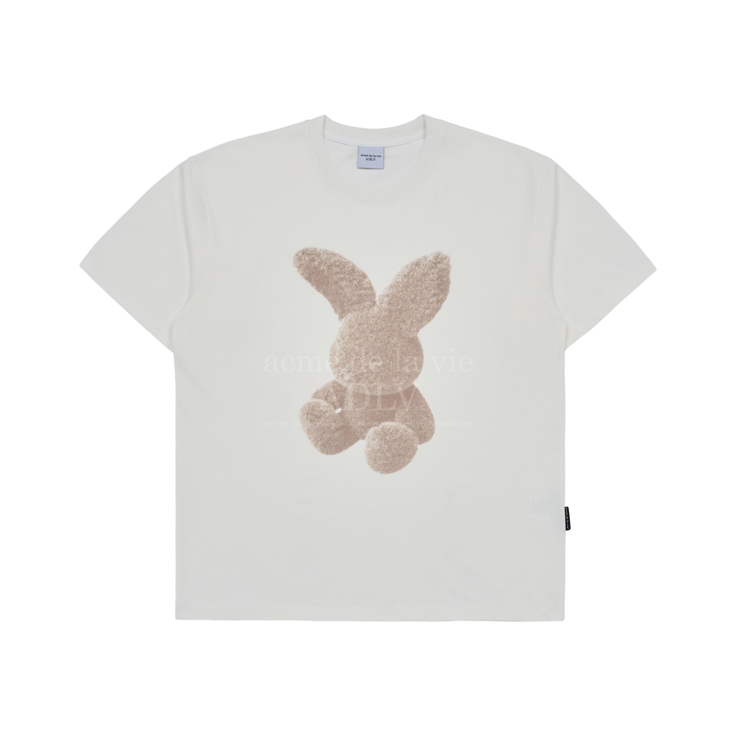 ADLV-[아크메드라비] CREAM FUZZY RABBIT SHORT SLEEVE T-SHIRT CREAM(3월2일 입고예정)