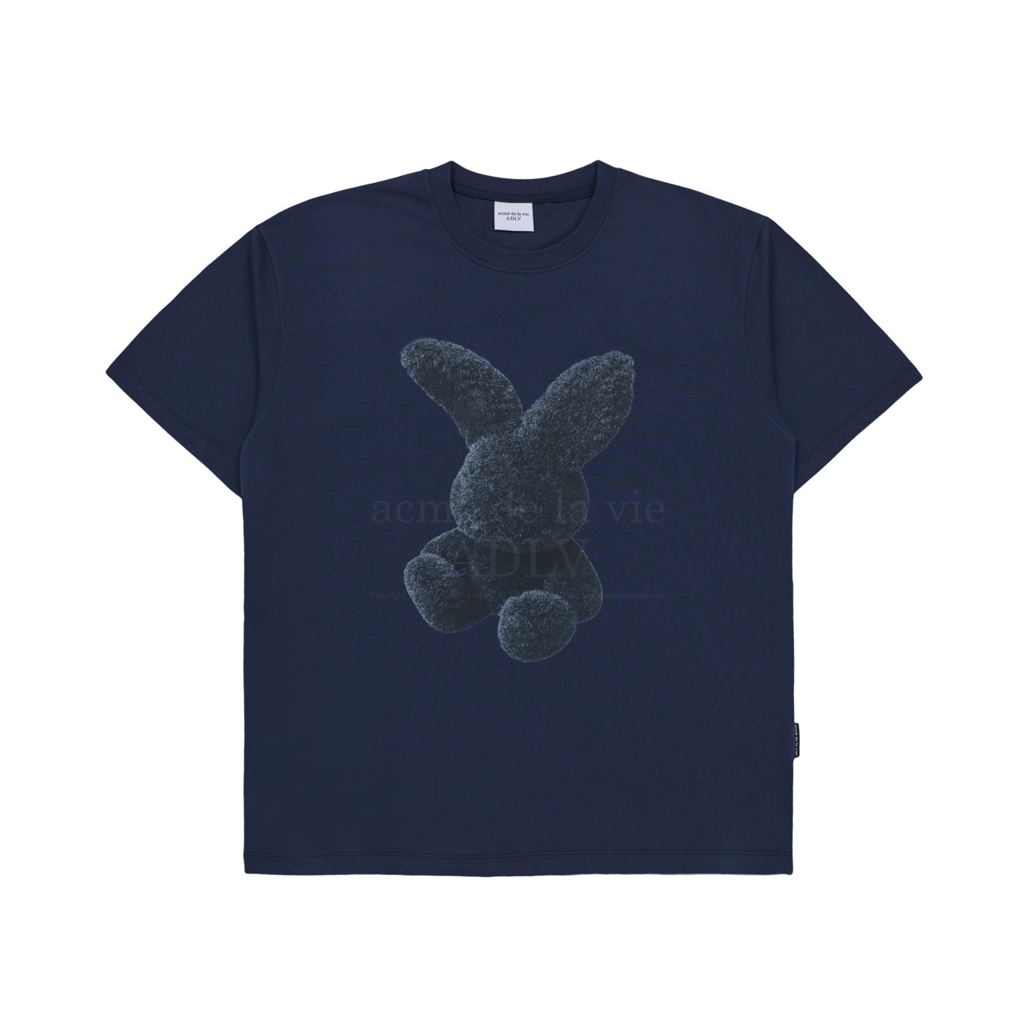 ADLV-[아크메드라비] NAVY FUZZY RABBIT SHORT SLEEVE T-SHIRT NAVY(1사이즈, 3월2일 입고예정)
