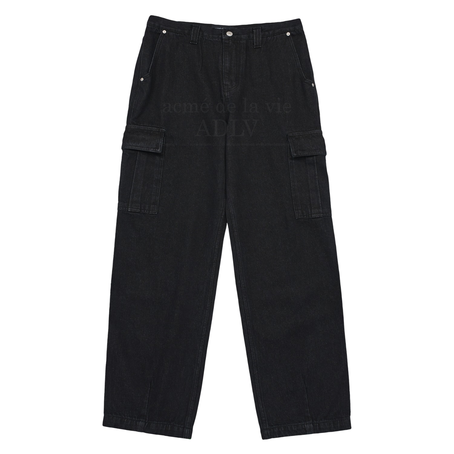 ADLV-[아크메드라비] CARGO POCKET DENIM PANTS BLACK