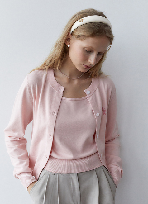 韓國ITER - SWEET CROP SLEEVELESS KNIT TOP_PINK