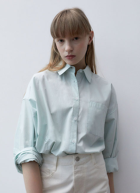 韓國ITER - PASTEL OVERSIZED COTTON SHIRT_MINT