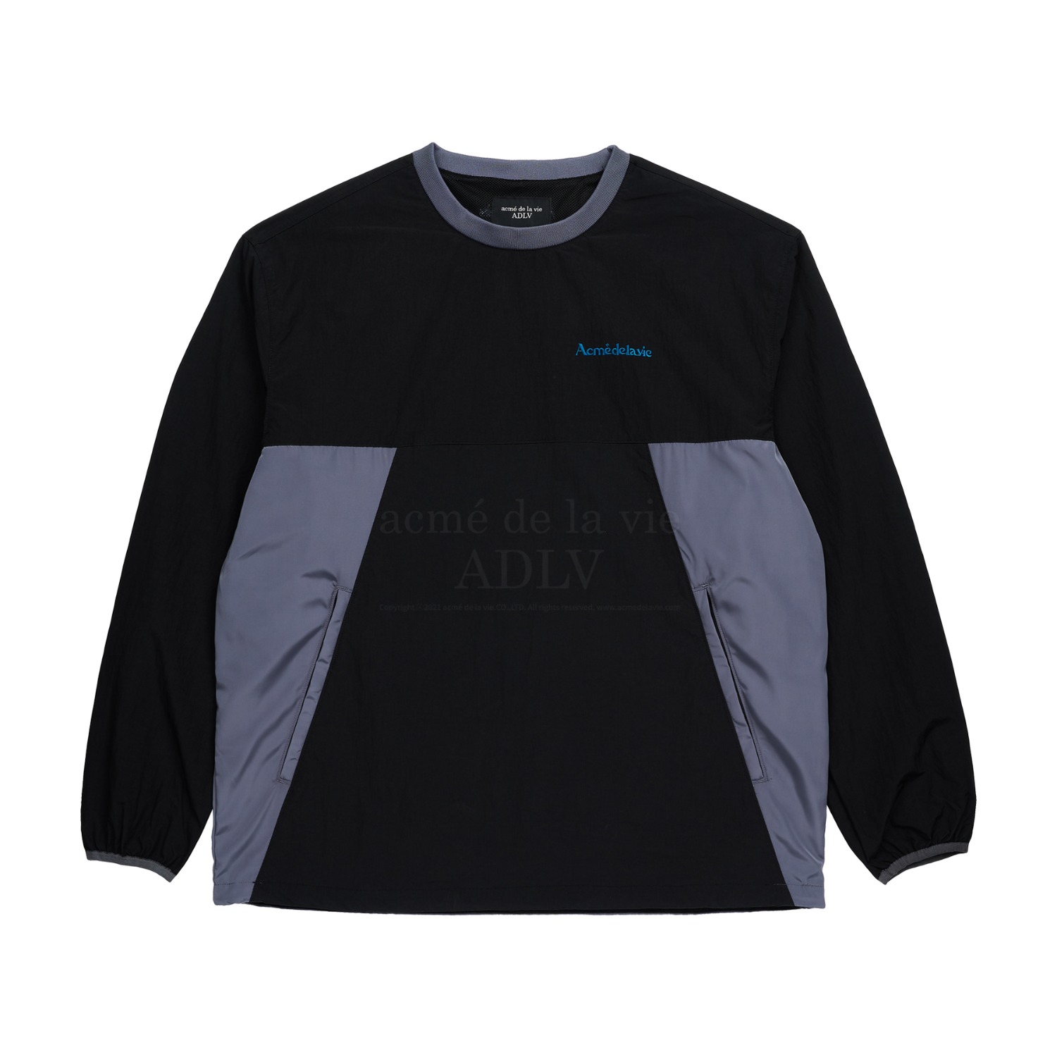 ADLV-[아크메드라비] CONTRAST WOVEN SETUP LONG SLEEVE BLACK