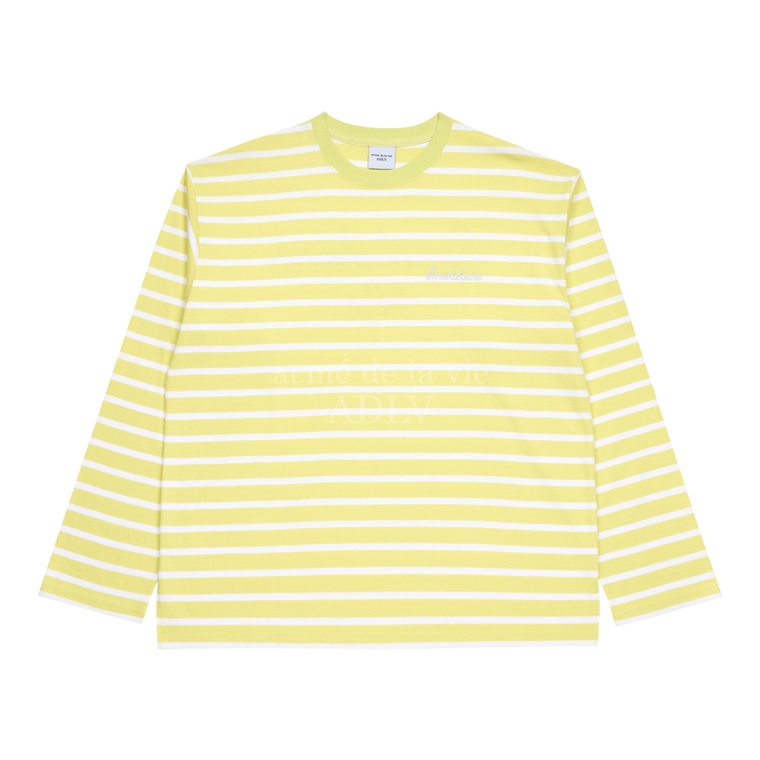 ADLV-[아크메드라비] SCRIPT LOGO STRIPE LONG SLEEVE T-SHIRT YELLOW
